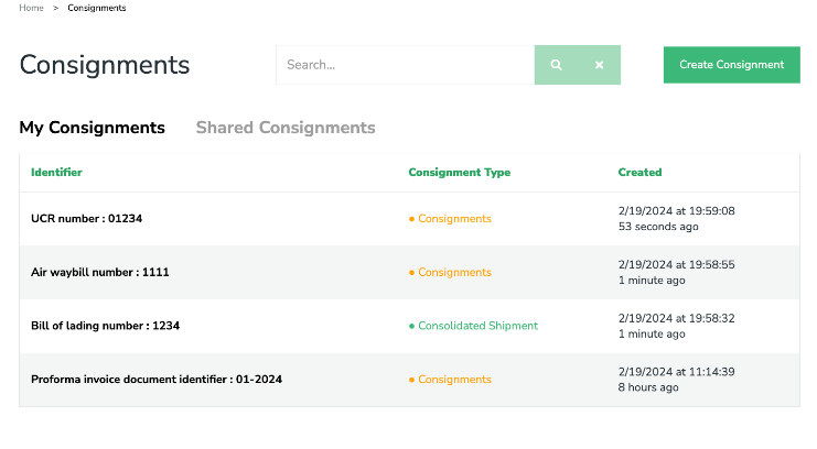 Add a document to a consignment