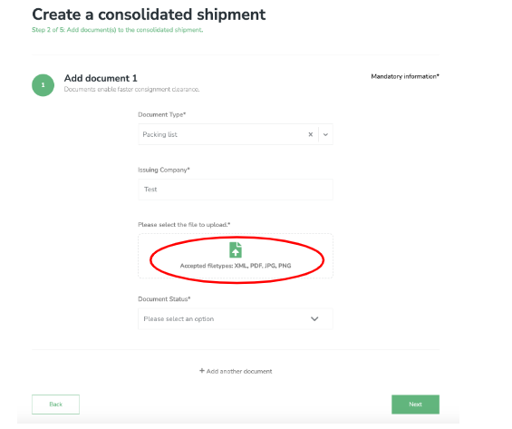 Create a consignment shipment