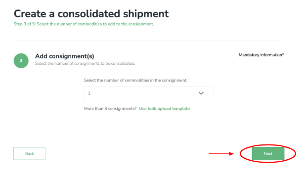 Create a consignment shipment