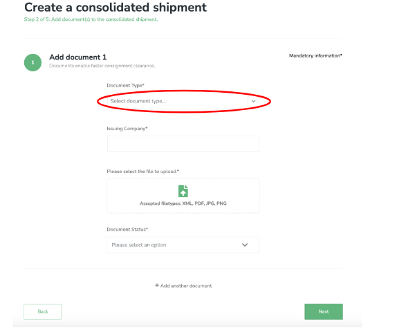 Create a consignment shipment